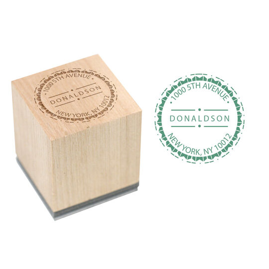 Banded Wood Block Rubber Stamp